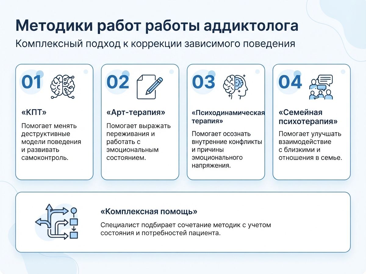 Консультация аддиктолога инфографика