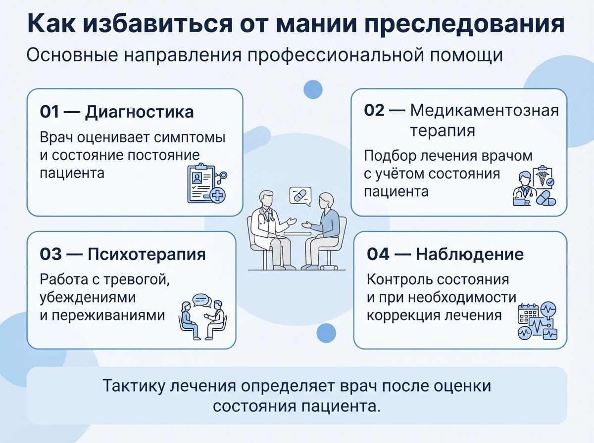 Лечение мании преследования инфографика